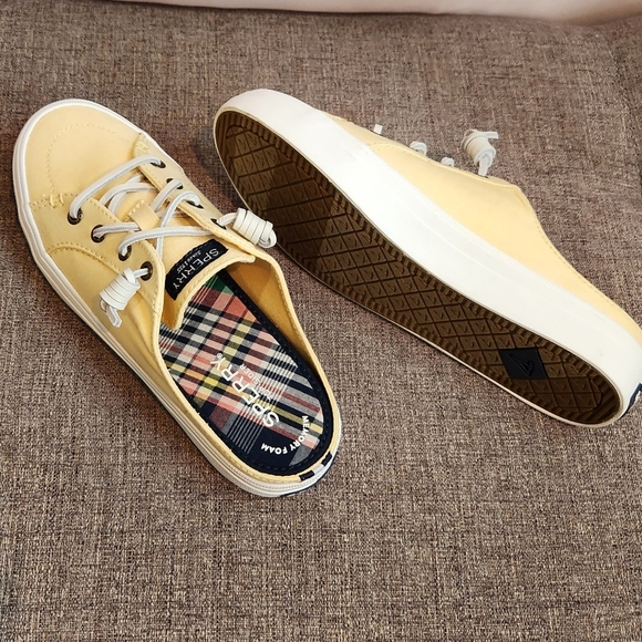 SPERRY NIB Crest Vibe Chambray Yellow Mules/slip ons SIZE 6 - Picture 5 of 8